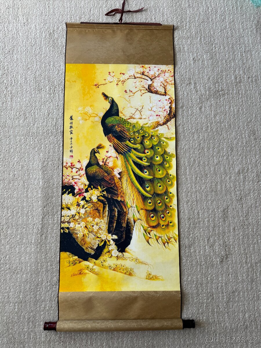 Tradiční čínský svitkový obraz, 45x130 - 4