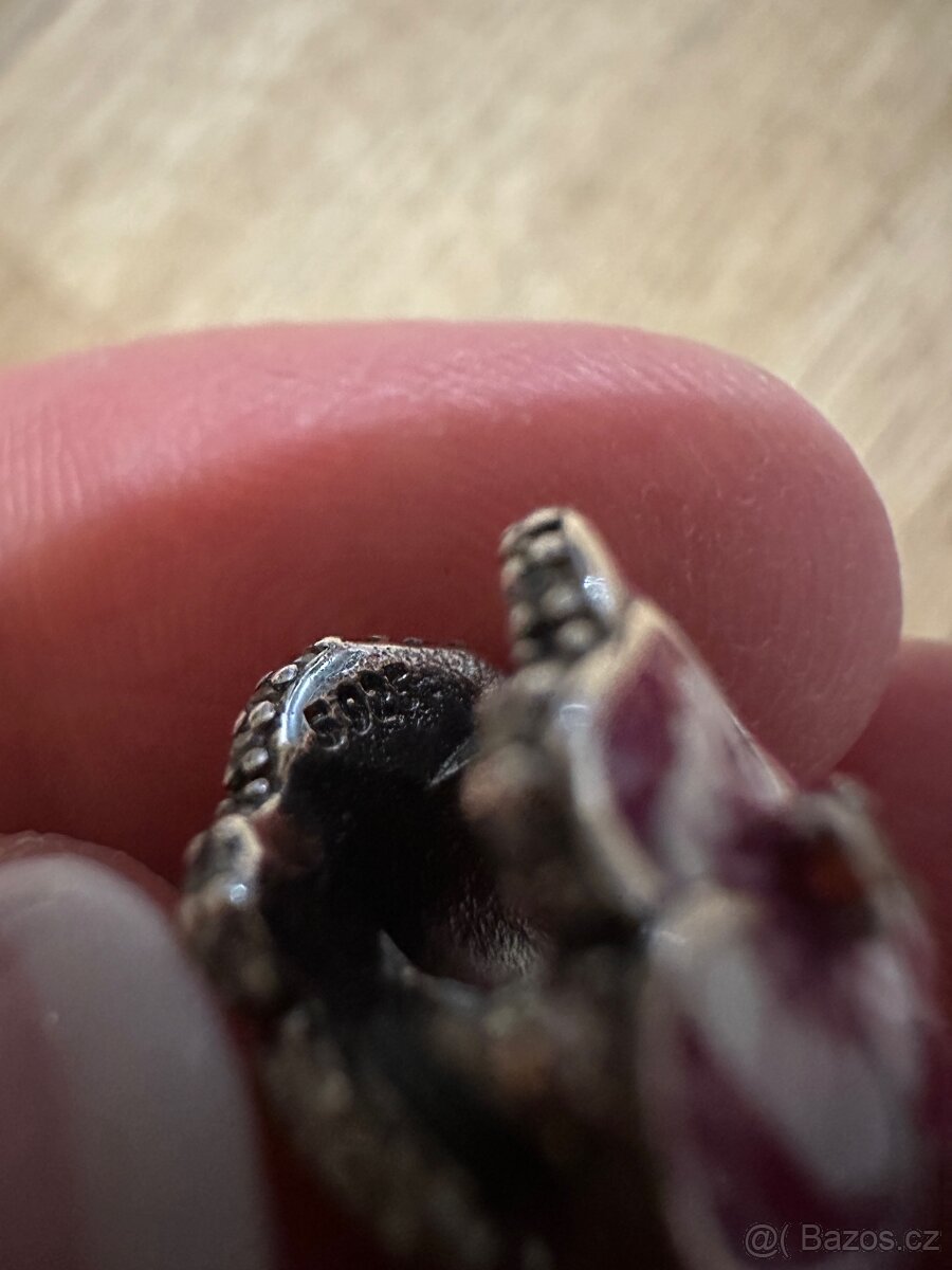 Růžová maceška přívěsek na Pandora náramek - 4