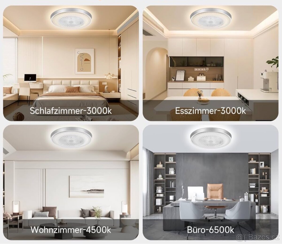 LED stropní světlo s ventilátorem 50cm - 4