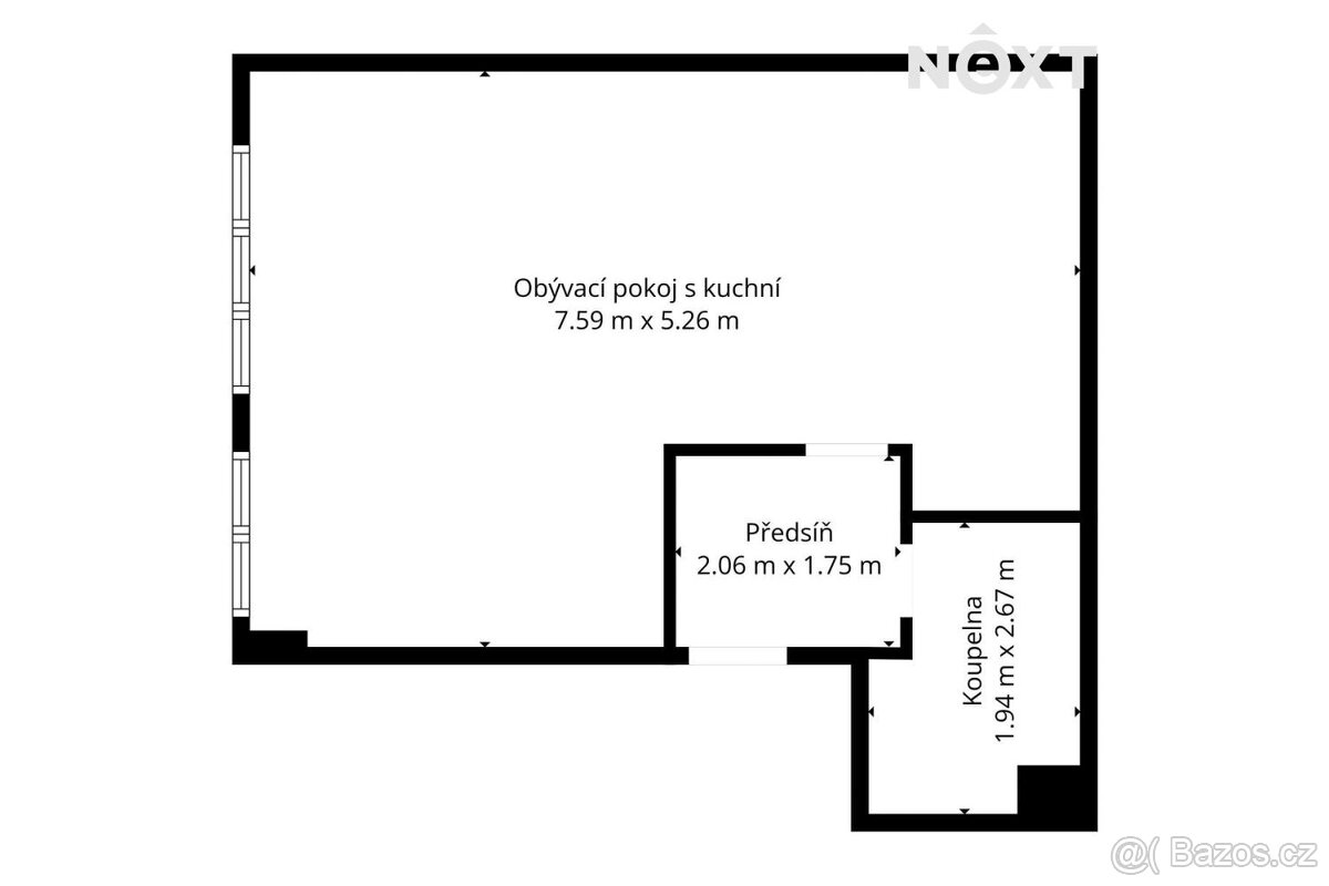 Pronájem byt 1+kk, 45㎡ - 4