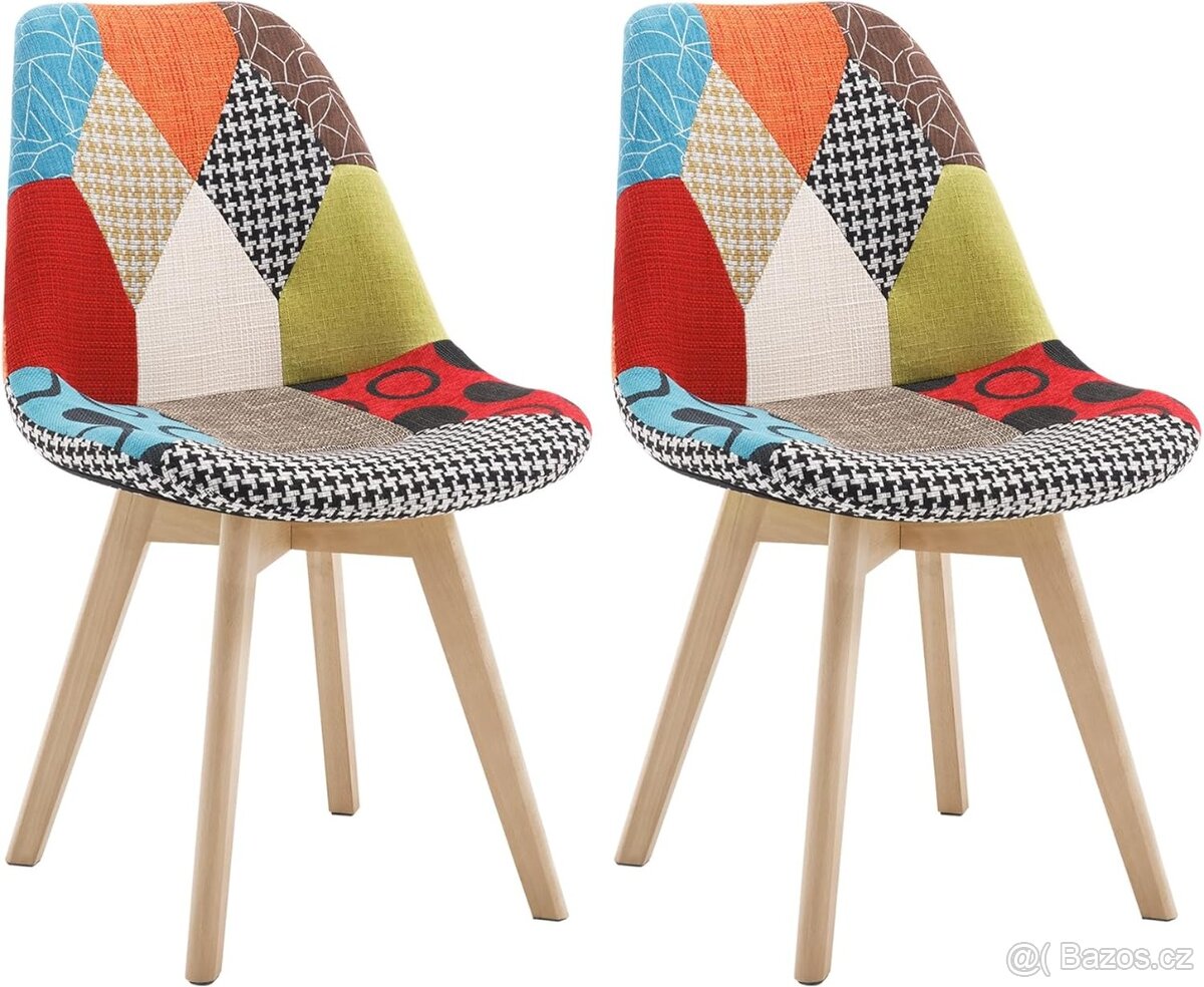 Nové jídelní židle patchwork 4 kusy - 4