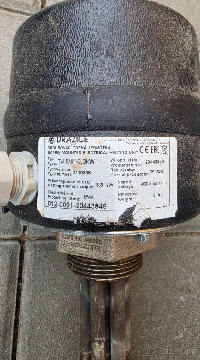 Dražice TJ 6/4'' 3.3kW elektrická topná jedn - 4