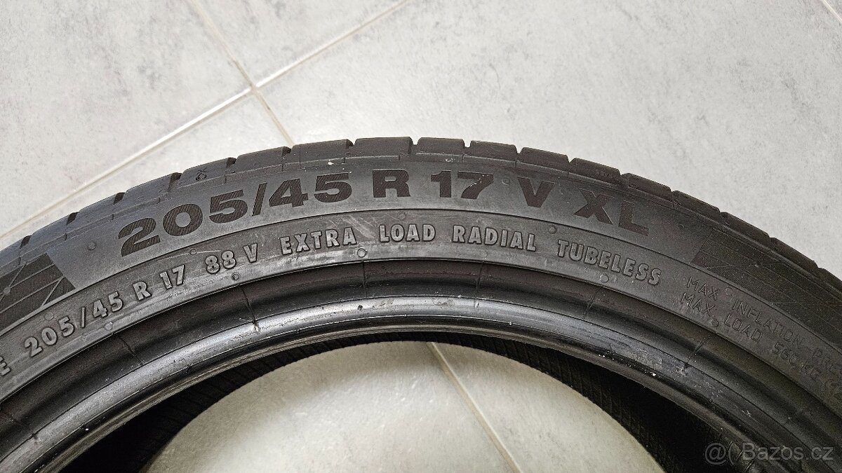 4ks Continental SportContact 5, 205/45 R17 88 V Letní - 4
