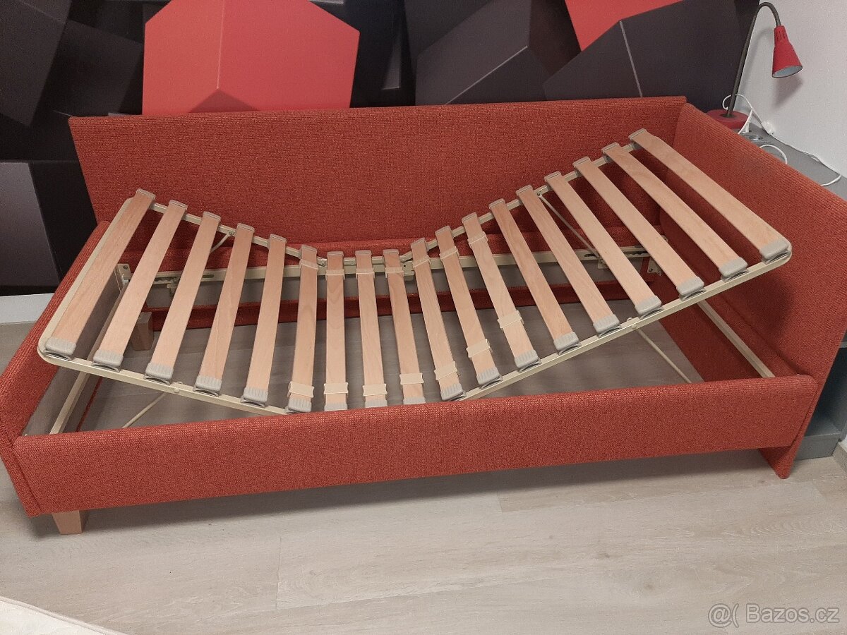 Polohovací čalouněná postel ASON s čely 100x 200 cm - 4