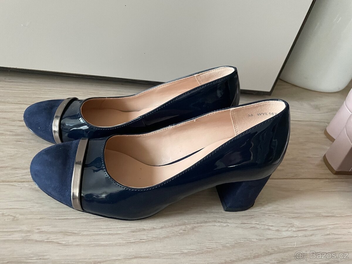 Modré dámské lodičky v.38 - 4