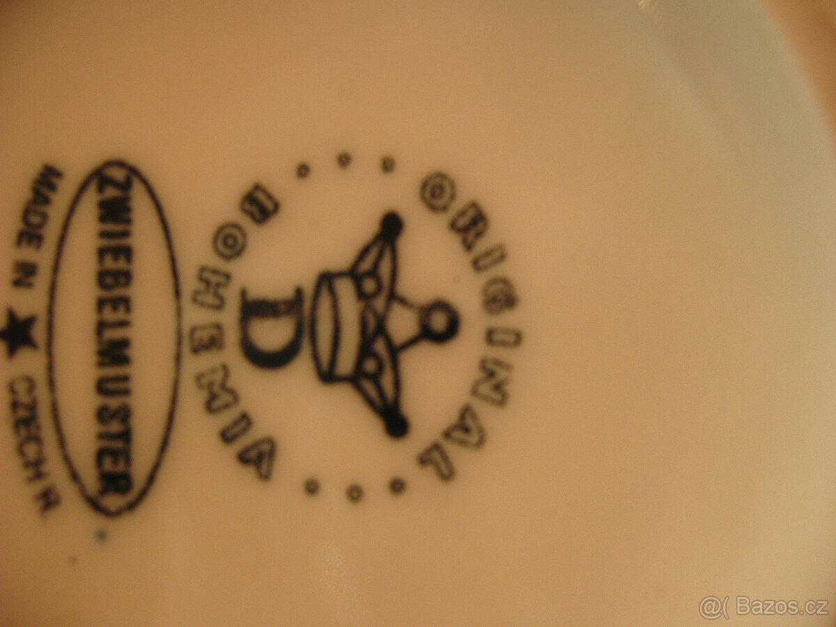 Cibuláková konvička z Dubí + starožitný cibulákový talířek M - 4