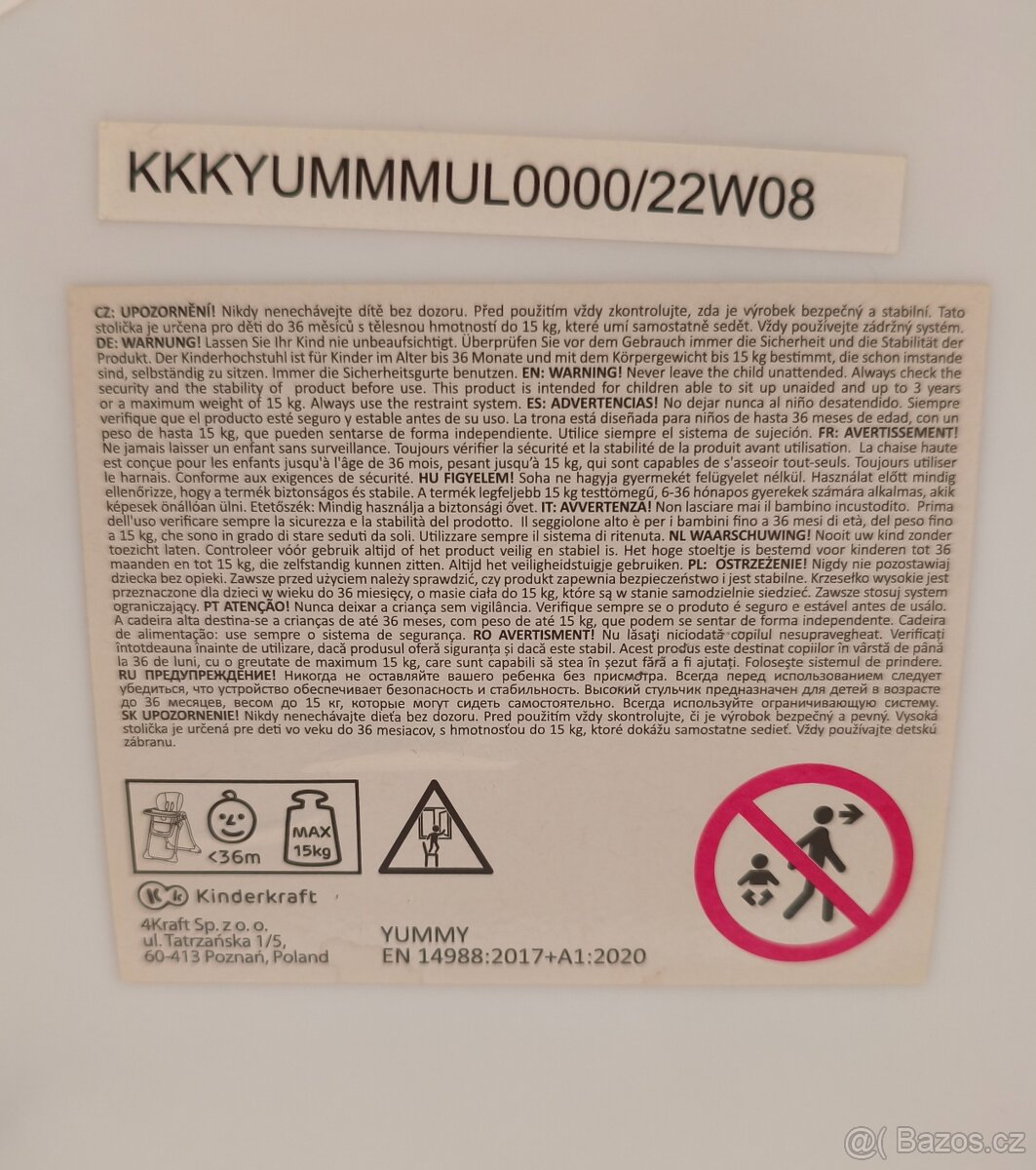 Jídelní židlička Kinderkraft Yummy - 4