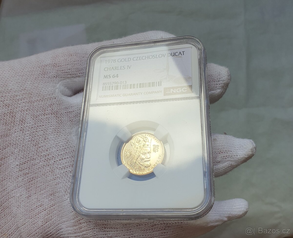 ★★★Zlatý Dukát Karel IV. 1978 ★NGC MS 64★ Top Stav Vzácný - 4