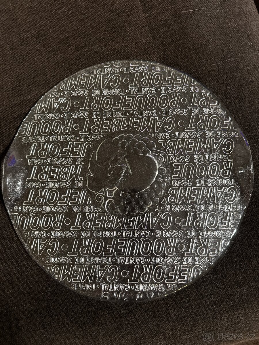 Tác/podnos V. Zajíc, lisované sklo na sýry, Ø 32 cm - 4