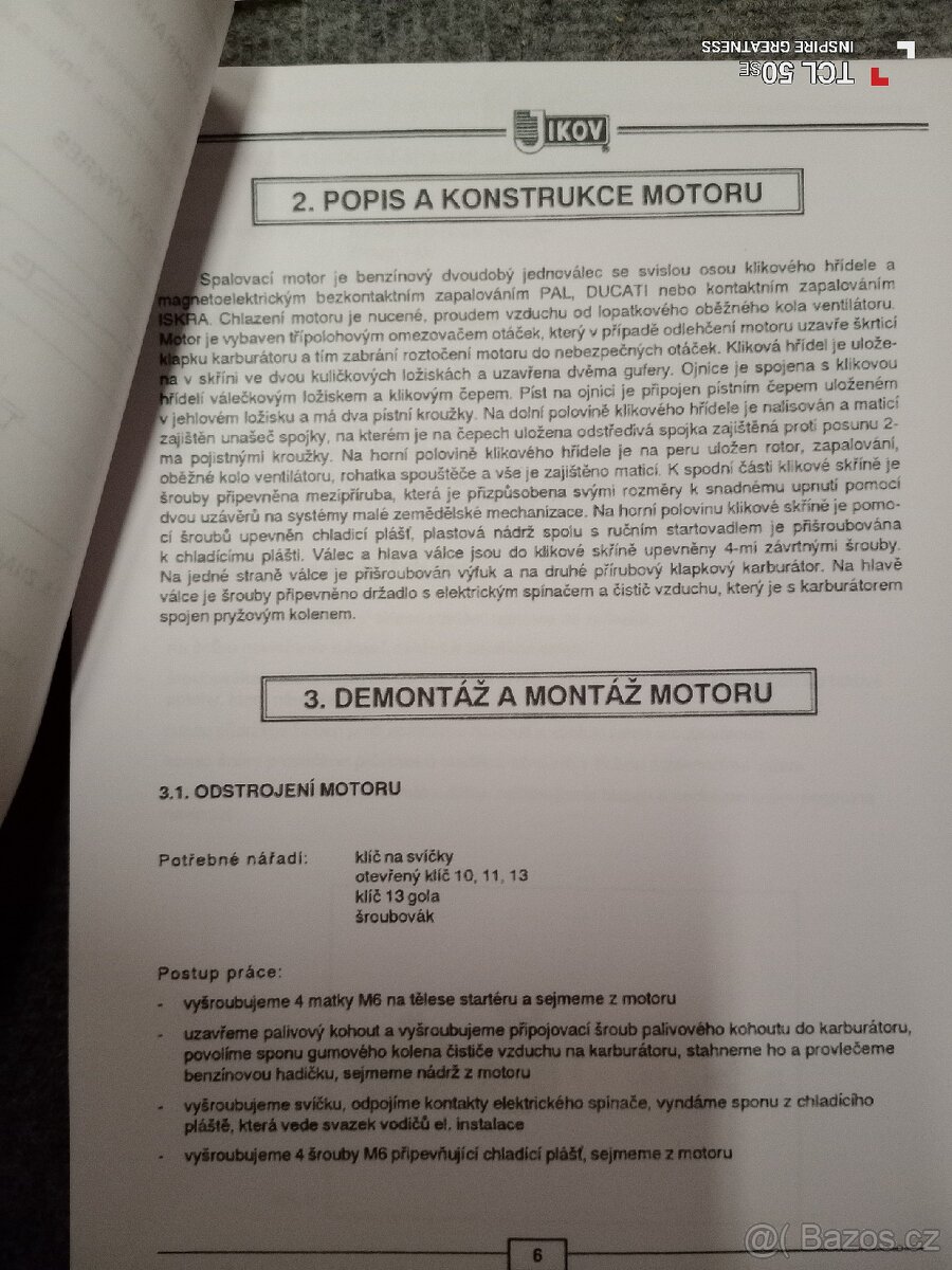 Dílenská příručka pro motory JIKOV - 4