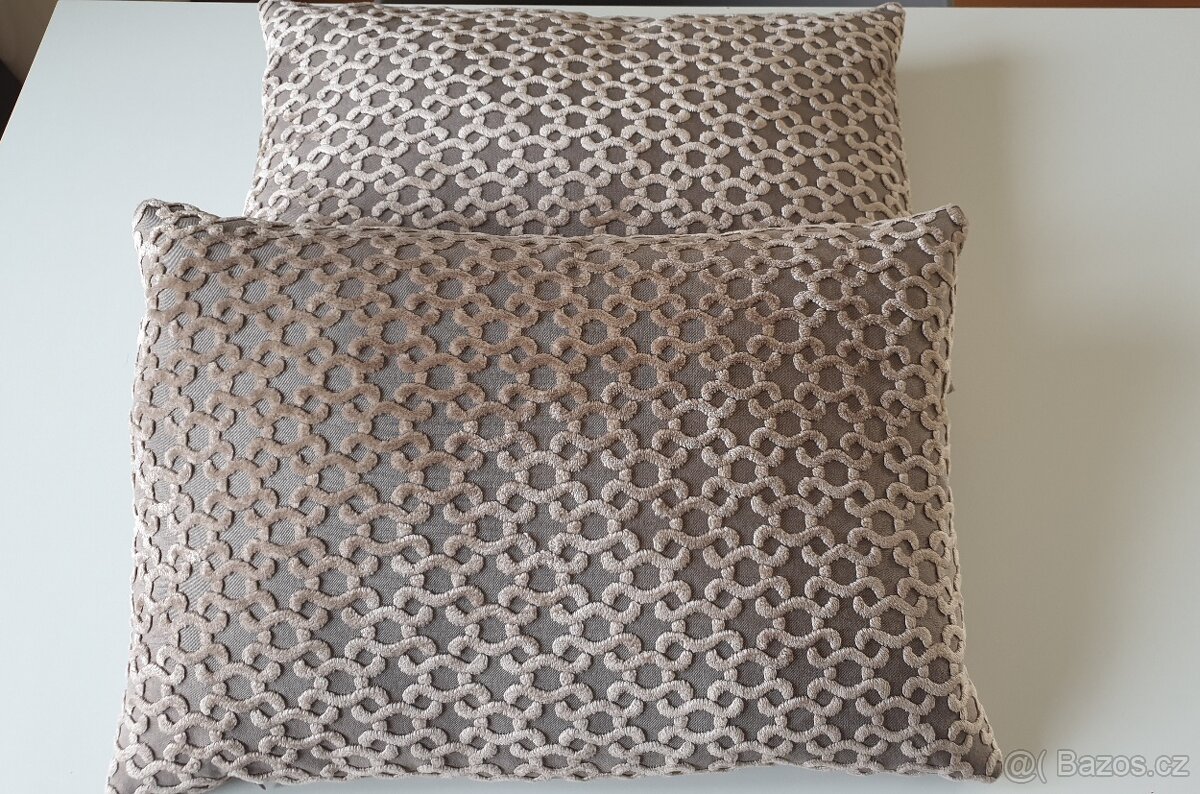 Luxusní polštář vč. výplně béžový - 4