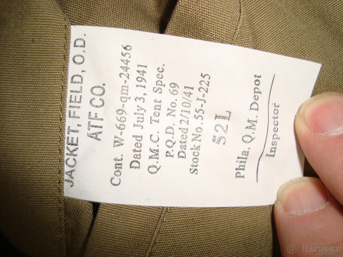 US WW2 bunda M 41 replika vel. 52 L od ATF - 4