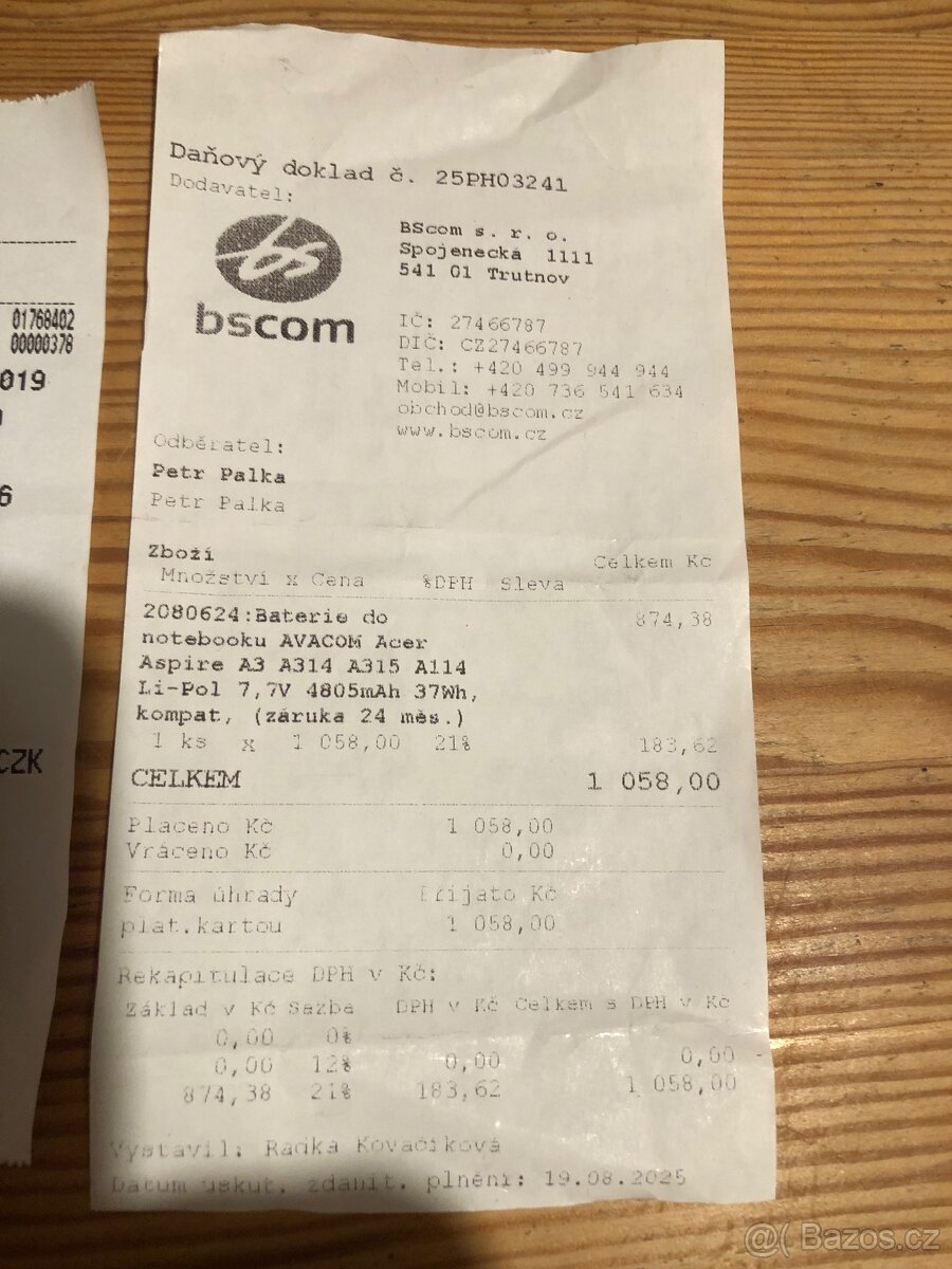 Nová baterie do notebooku Acer - 4