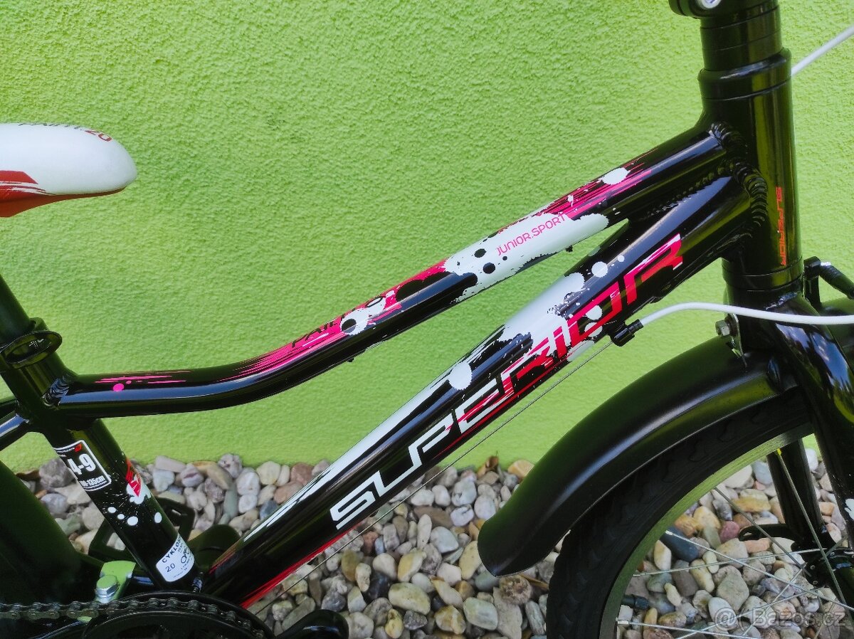 Značkové dětské kolo SUPERIOR 20" (černá/červená) - 4