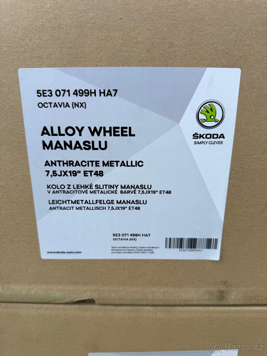 🛞Alu kola Škoda Manaslu 19” Octavia, 5x112 - 4