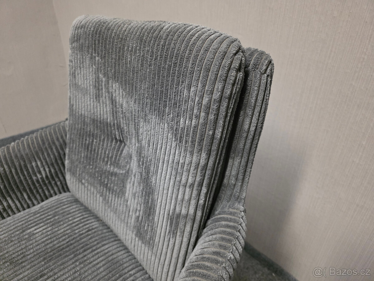 Nová 6x otočná židle šedý manšestr - 4