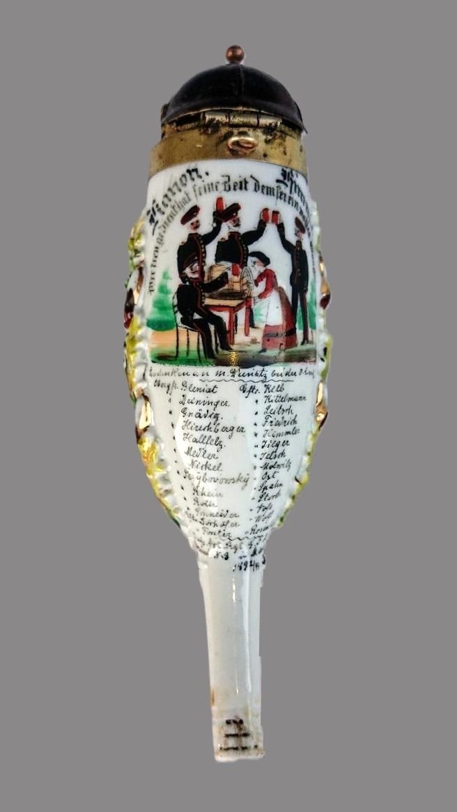 TOP Sběratelská porcelánová vojenská fajfka - ruční malba - 4
