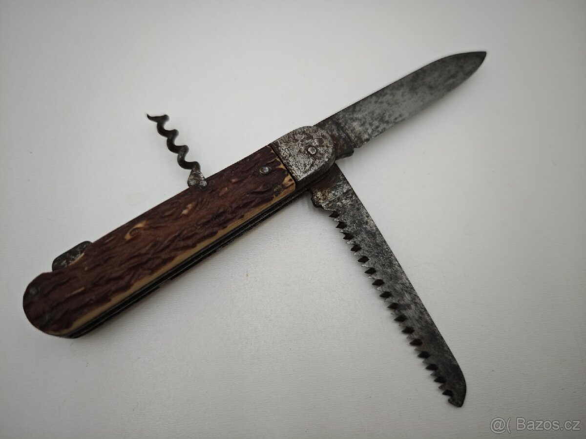 Starý retro kapesní, lovecké nůž Mikov Fixír - 4