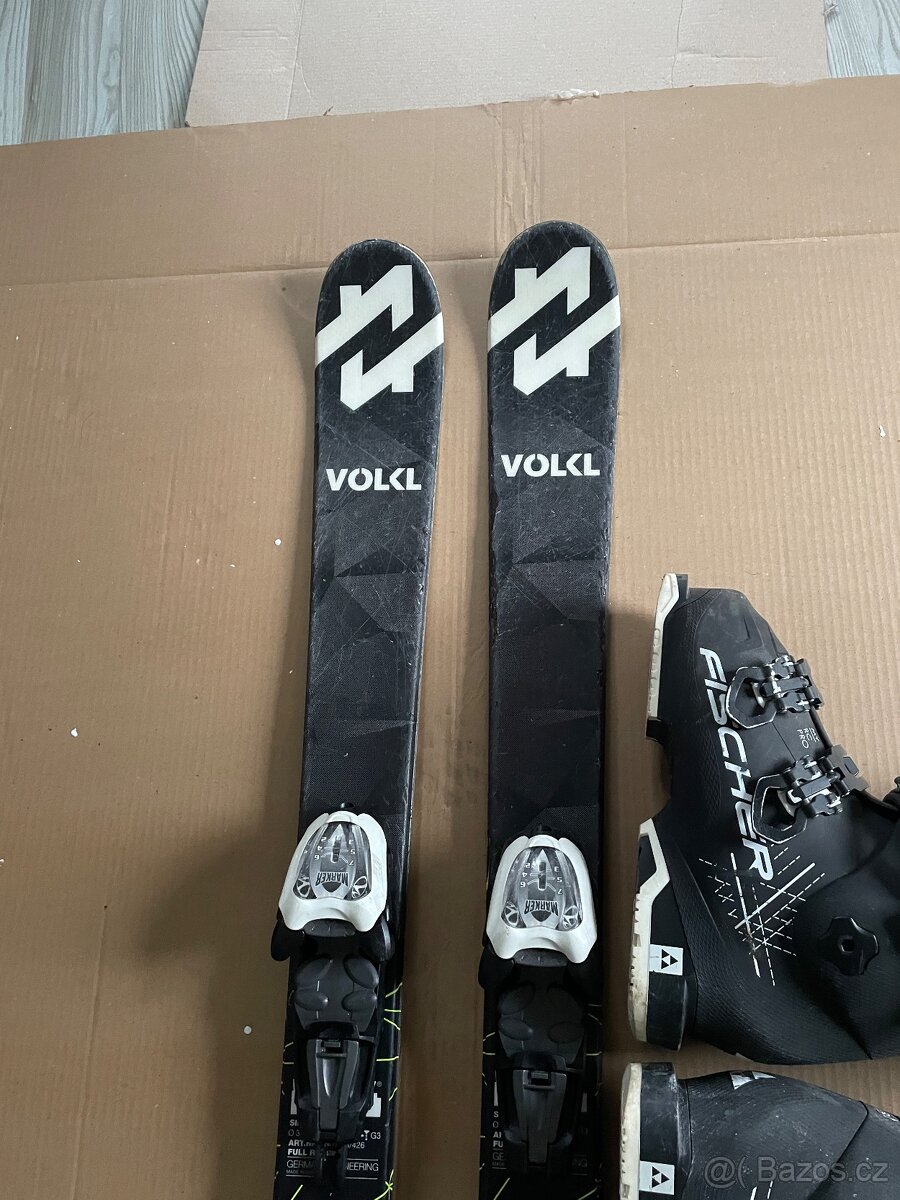 Univerzální lyže Volkl 130 cm + lyžáky Fischer 37-38 - 4