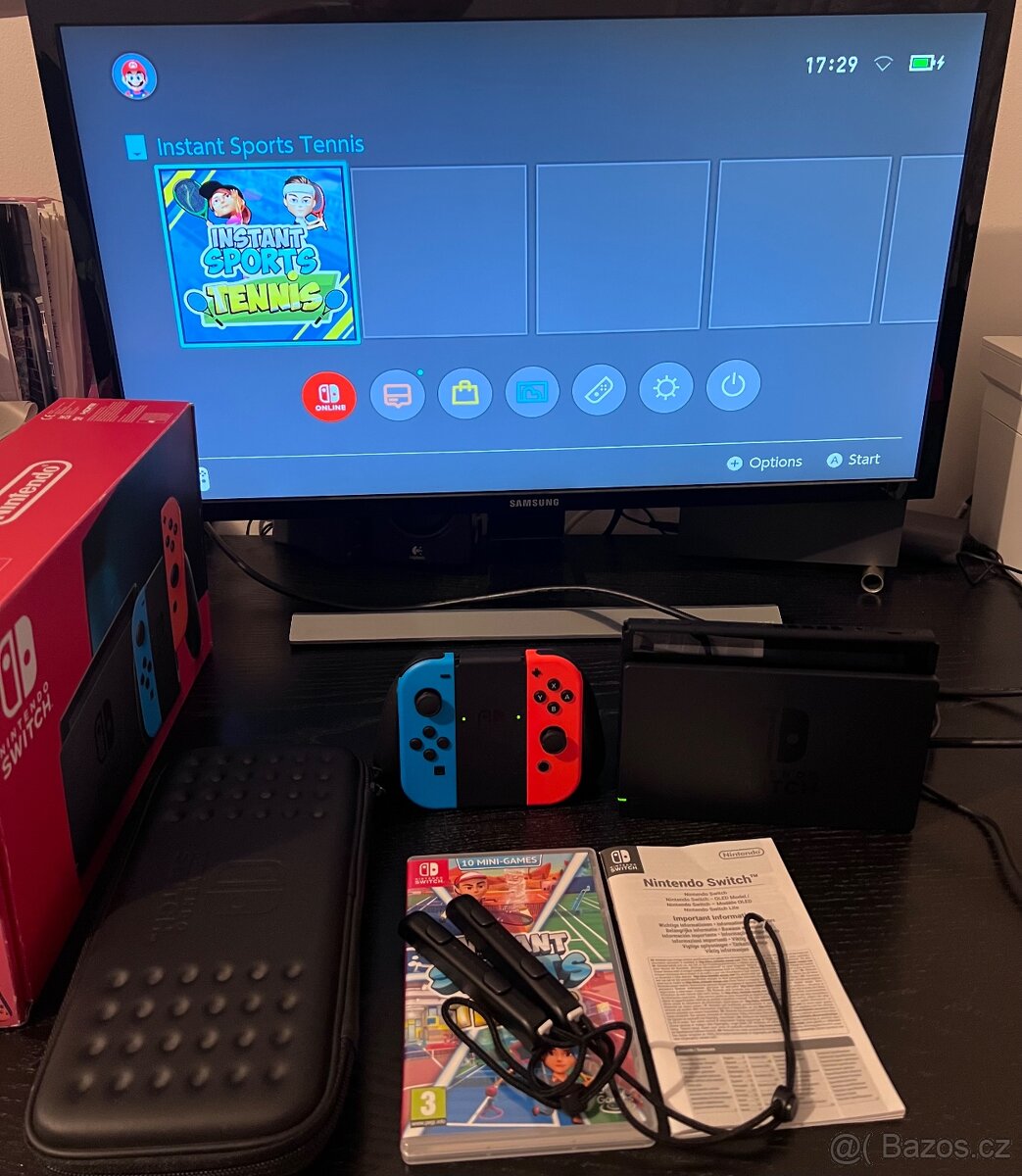 Nintendo Switch Neon Blue & Red + 10 Miniher a příslušenství - 4