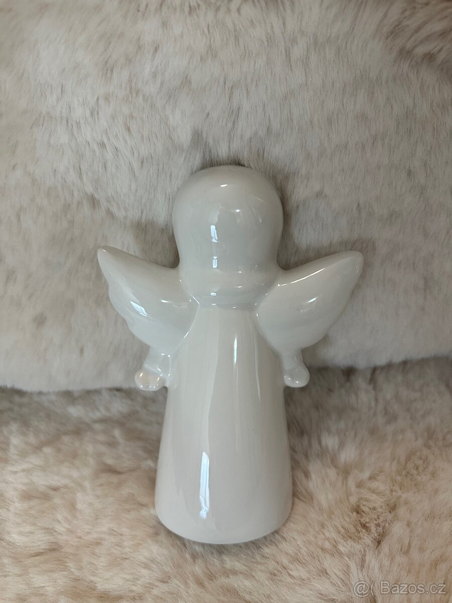 Dekorační anděl – čistě bílý - 4