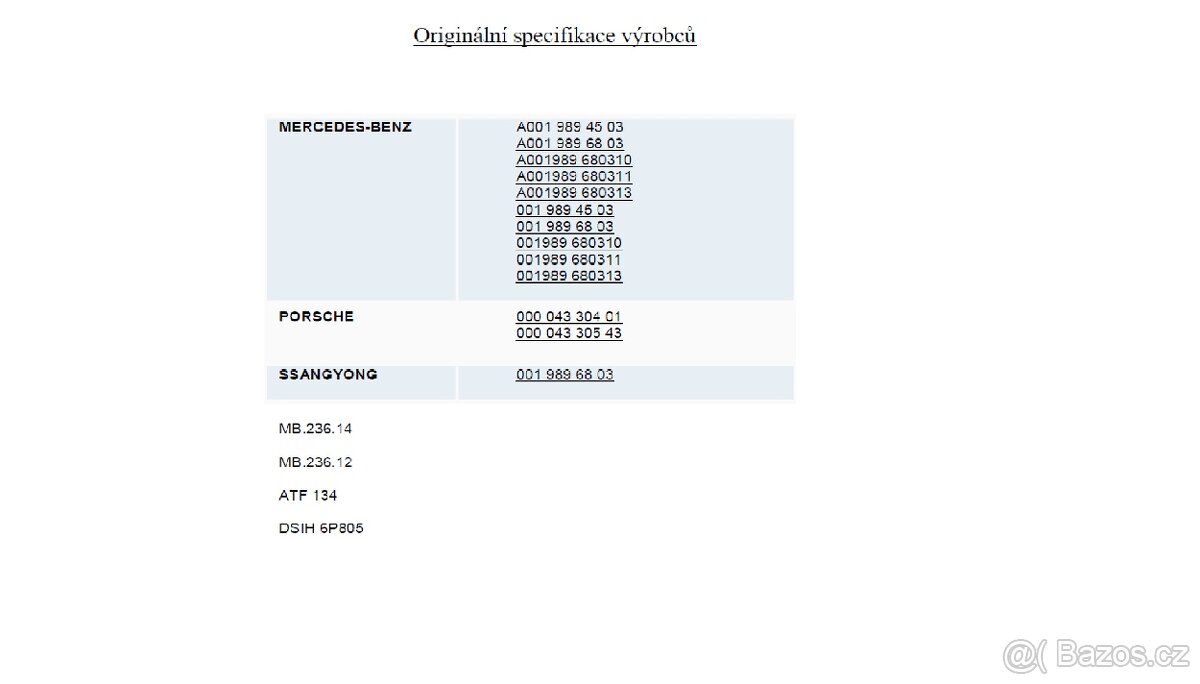 Olej do automatické převodovky ATF 0019896803 - 4