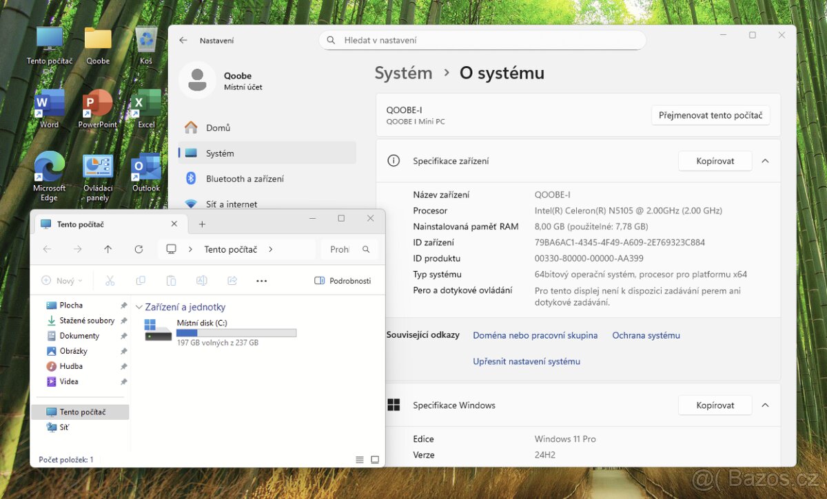 MiniPC Qoobe I N5105 (8+256GB), NVMe, WiFi, BT - 4