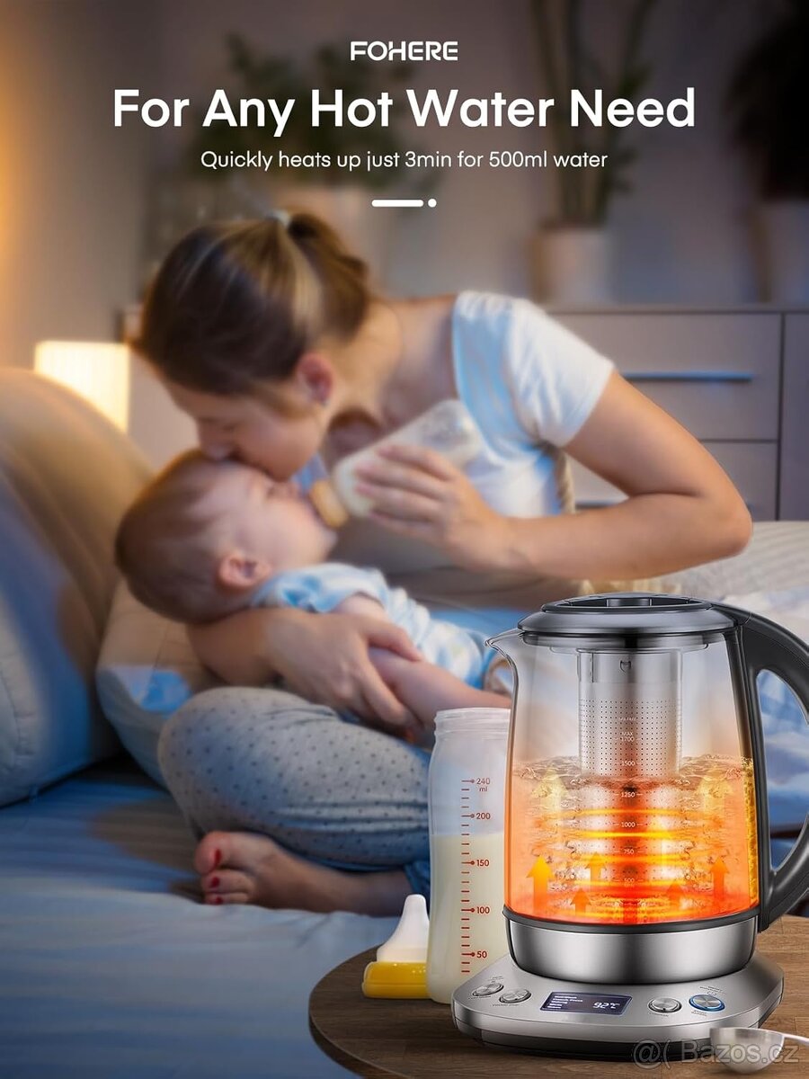 Smart Skleněná konvice na čaj s regulací teploty 2200W - 4