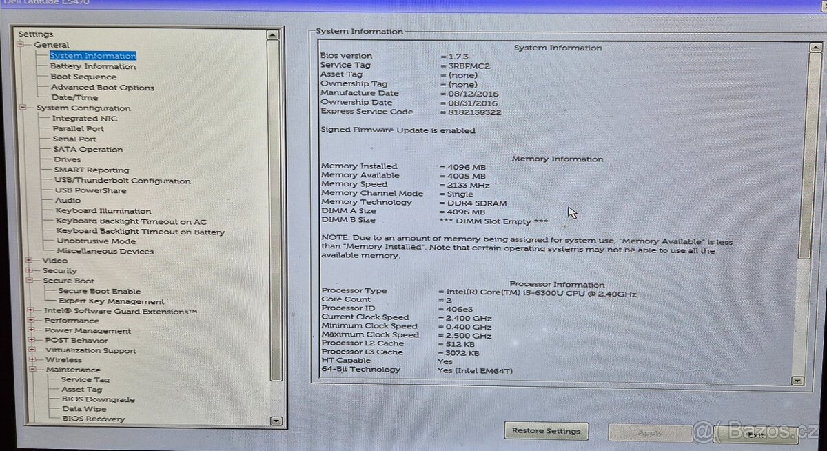 Notebook DELL E5470 vč. docku a 2 adaptérů (90, 130W) - 4