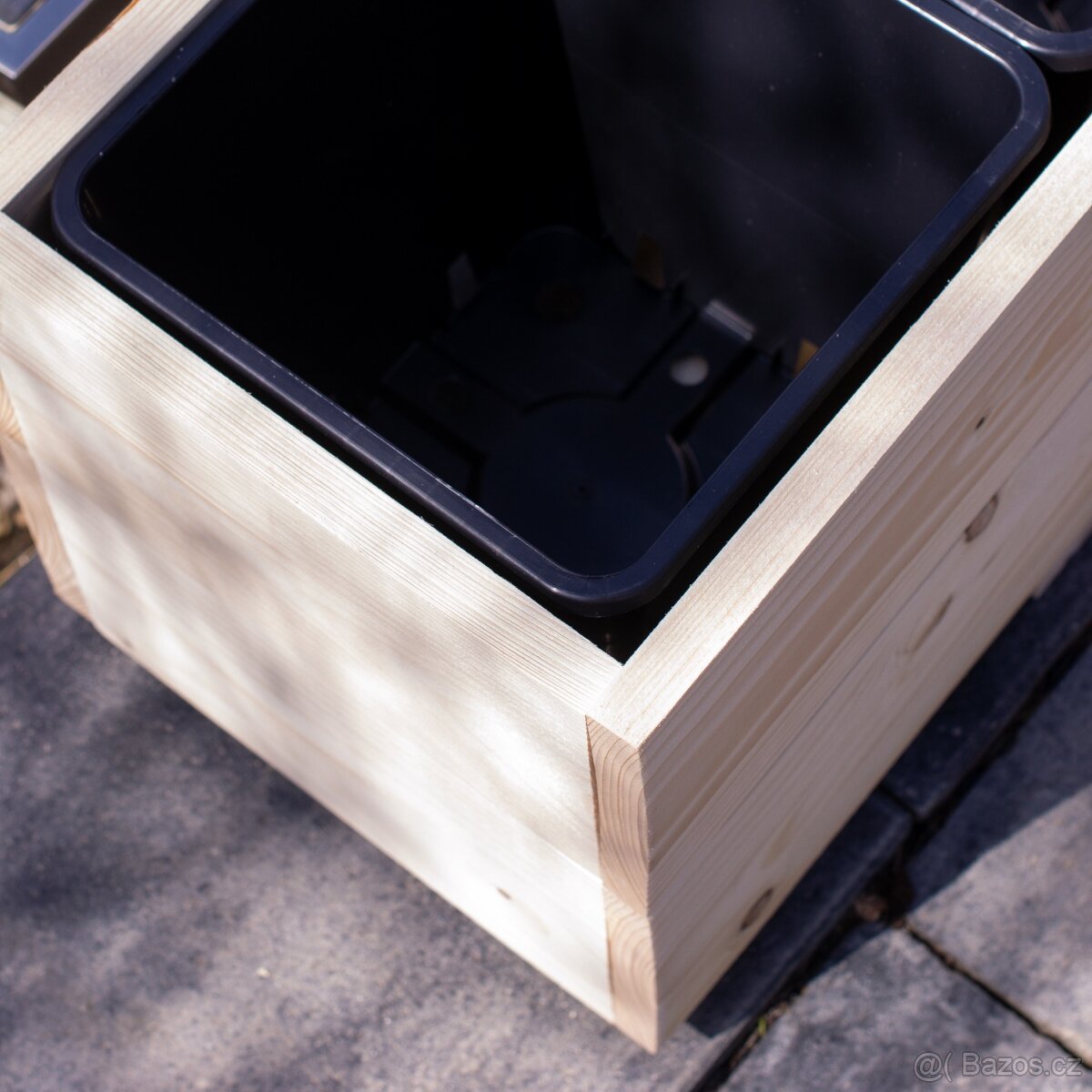 Dřevěný truhlík na terasu - přírodní - 4