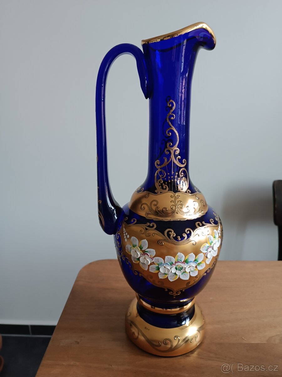 Džbán - Novoborské kobaltové sklo - 4