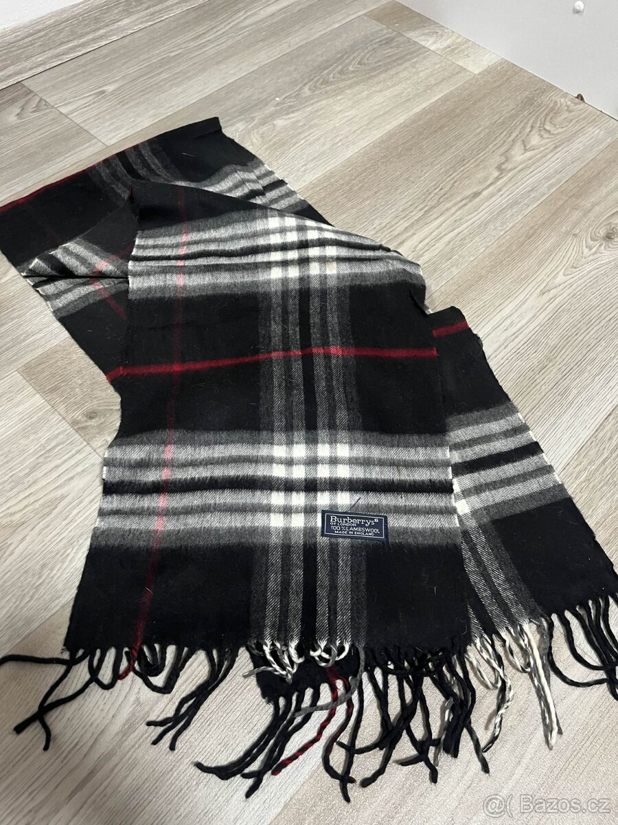 Burberry šála - černá - 4