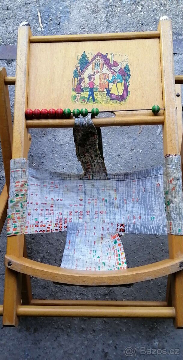 Retro dřevěné chodítko pro děti - 4