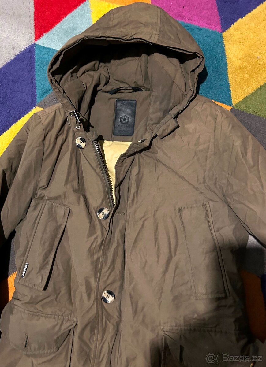 AIR FORCE KHAKI PÁNSKÁ ZIMNÍ STYLOVÁ PÁRKA-BUNDA M - 4