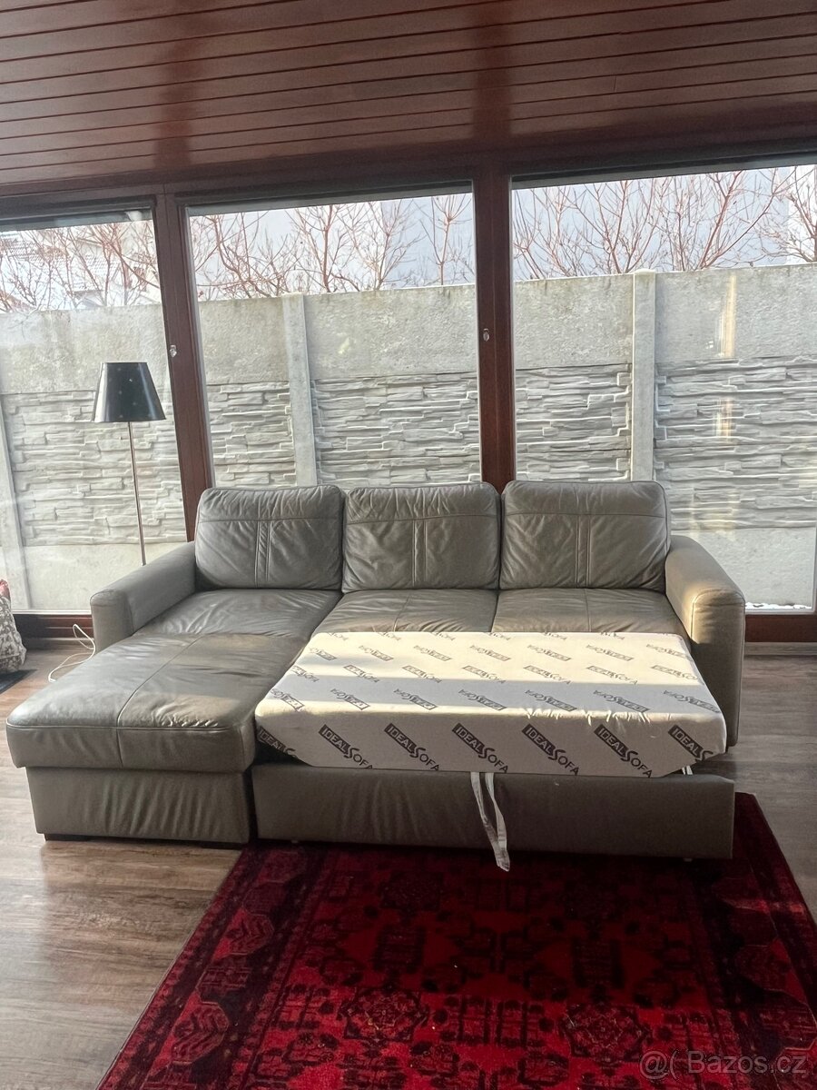 Kožená sedačka s koženým křeslem - 4