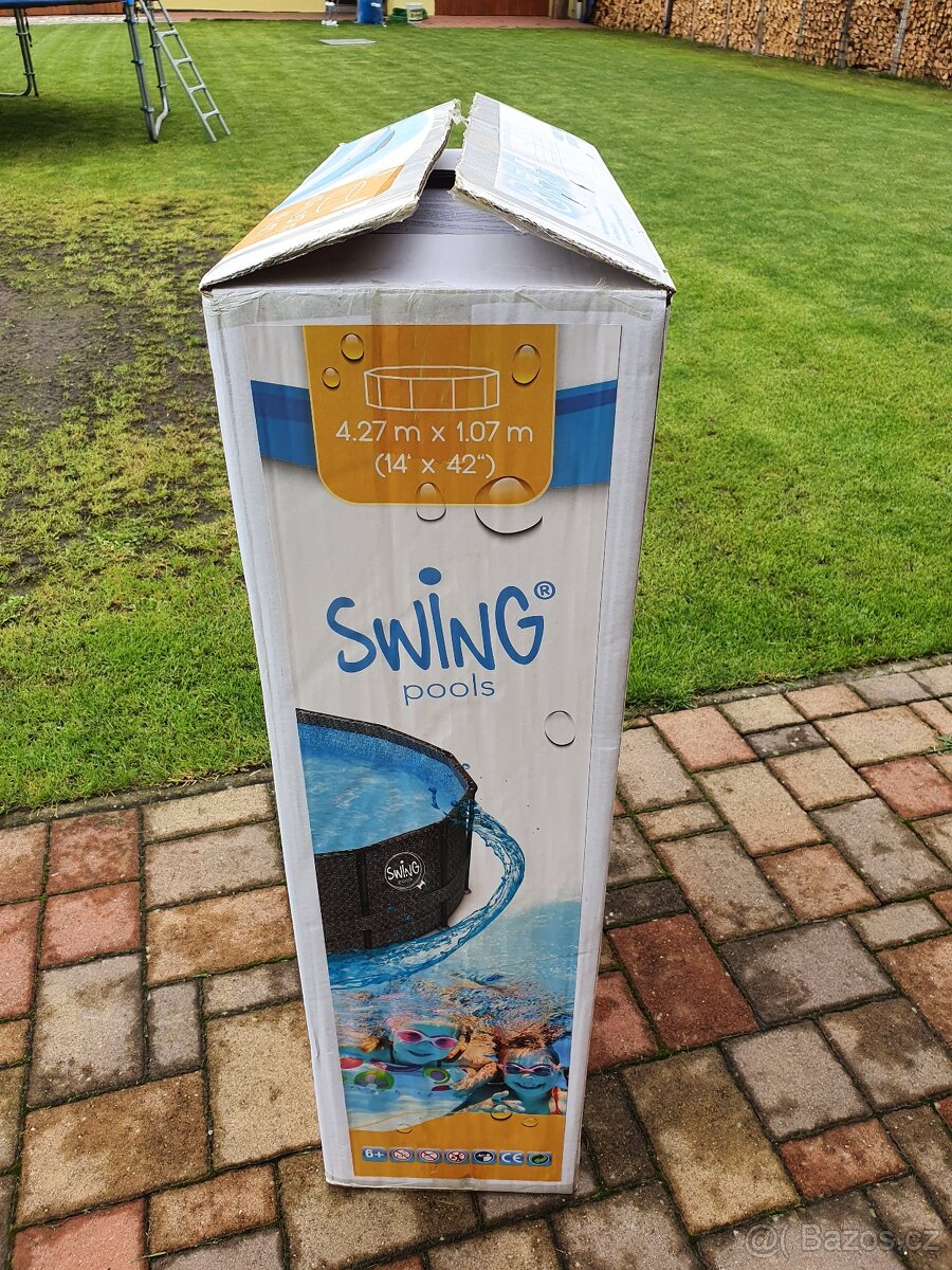 Bazén SWING FRAME Tmavý Ratan 4,27x1,07m - 4