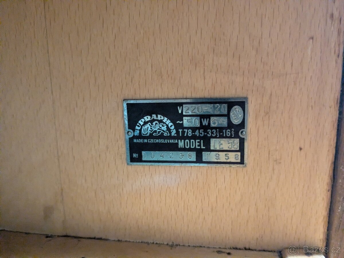 Gramorádio Supraphon model LE58 - 4