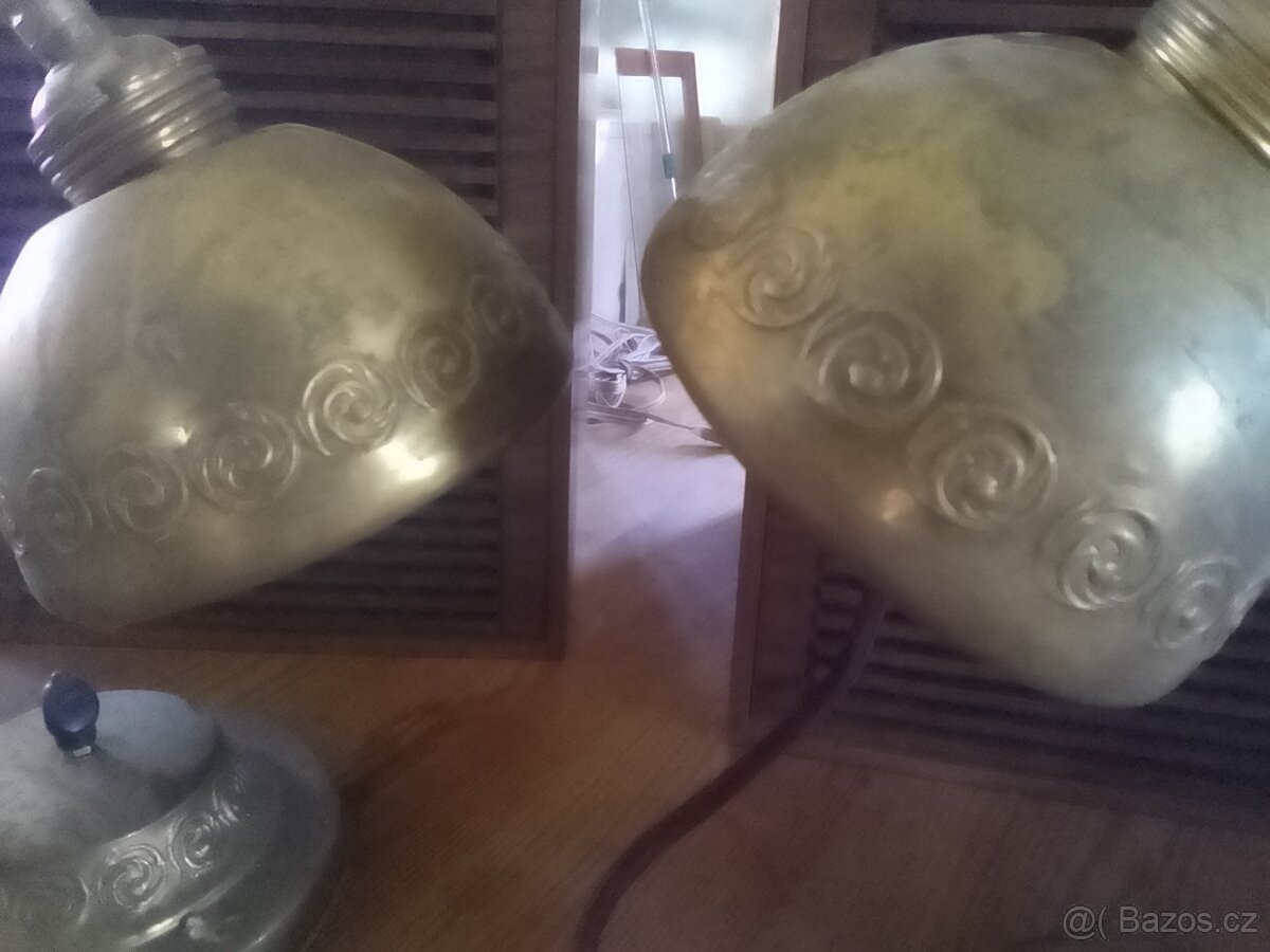 Staré mosazné lampičky na noční stolek - 4