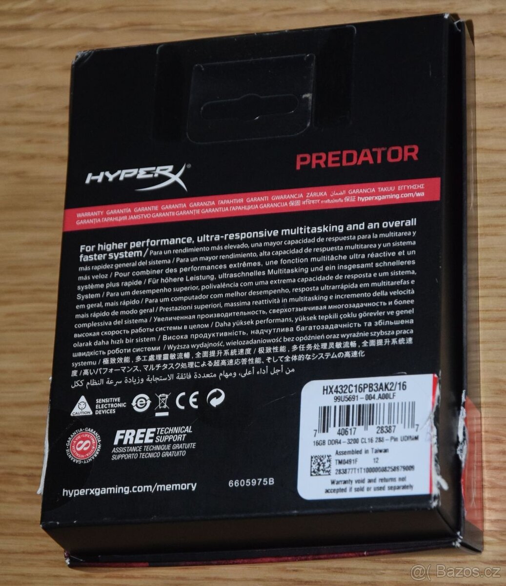 Kingston HyperX Predator RGB DDR4,32GB,3200MHz, latency CL16 - 4