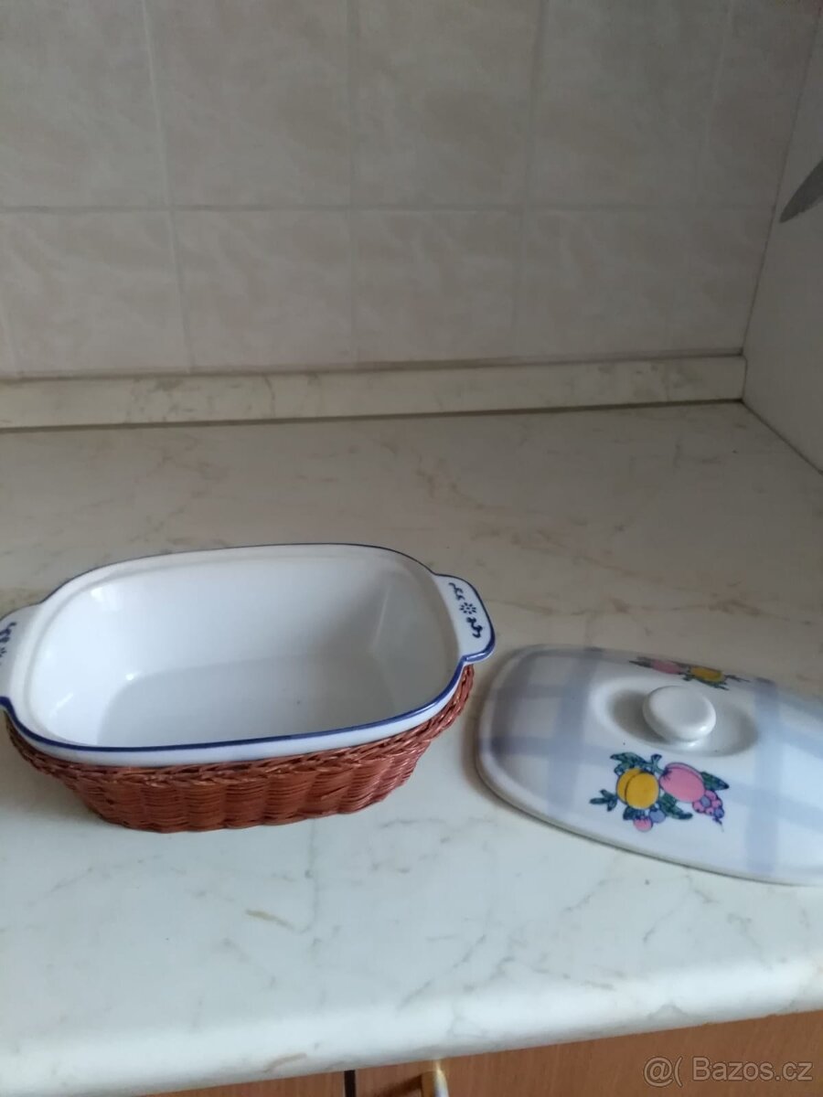 porcelánová miska v košíku - 4