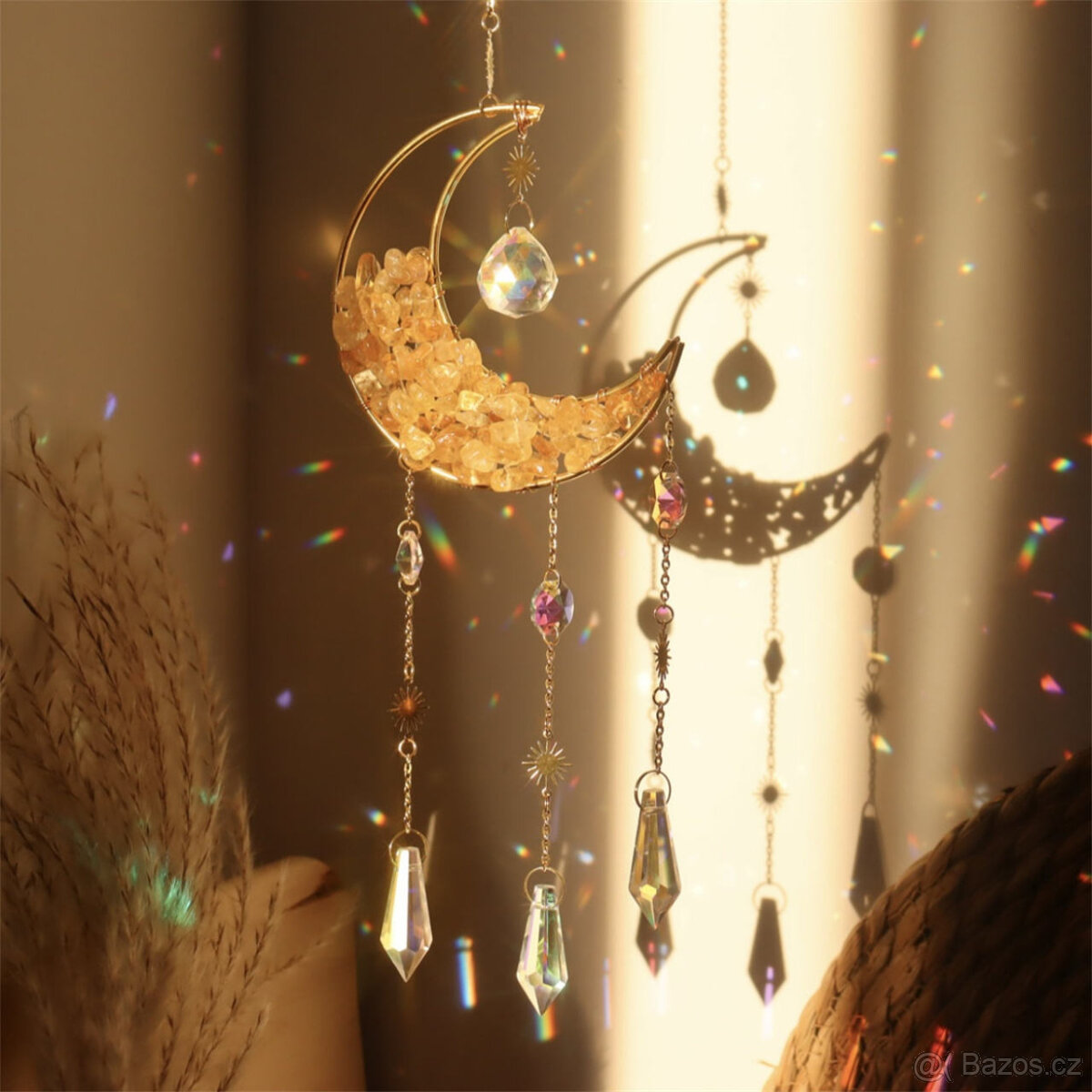 NOVÝ Lapač slunce Půlměsíc s minerály - 45cm - 4