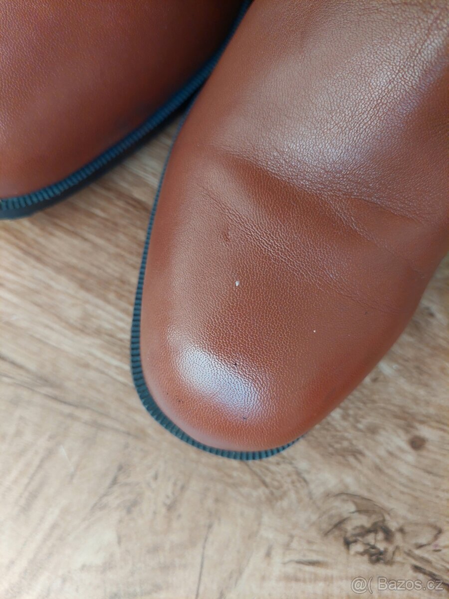 Rezavě hnědé kožené boty Tchibo vel. 38 - 4