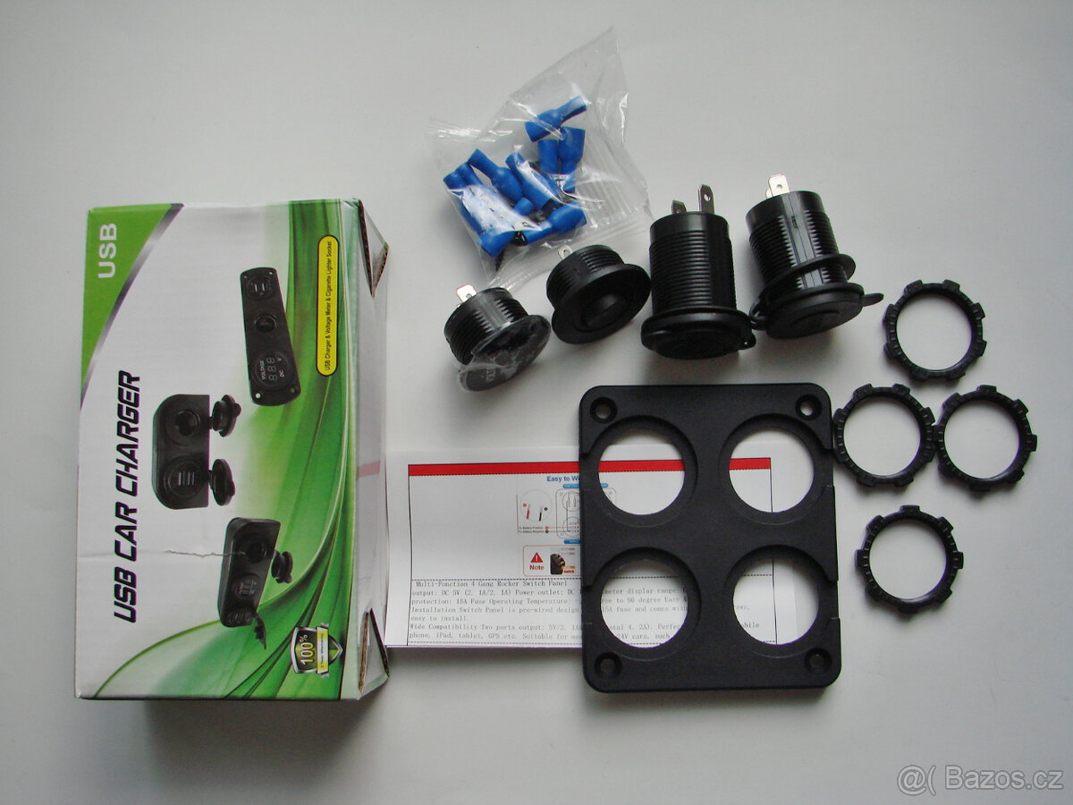 Panel USB zásuvka,vypínač,voltmetr pro karavan,obytné auto - 4