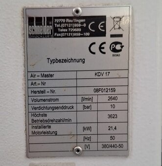Šroubový kompresor KDV 17 - 4