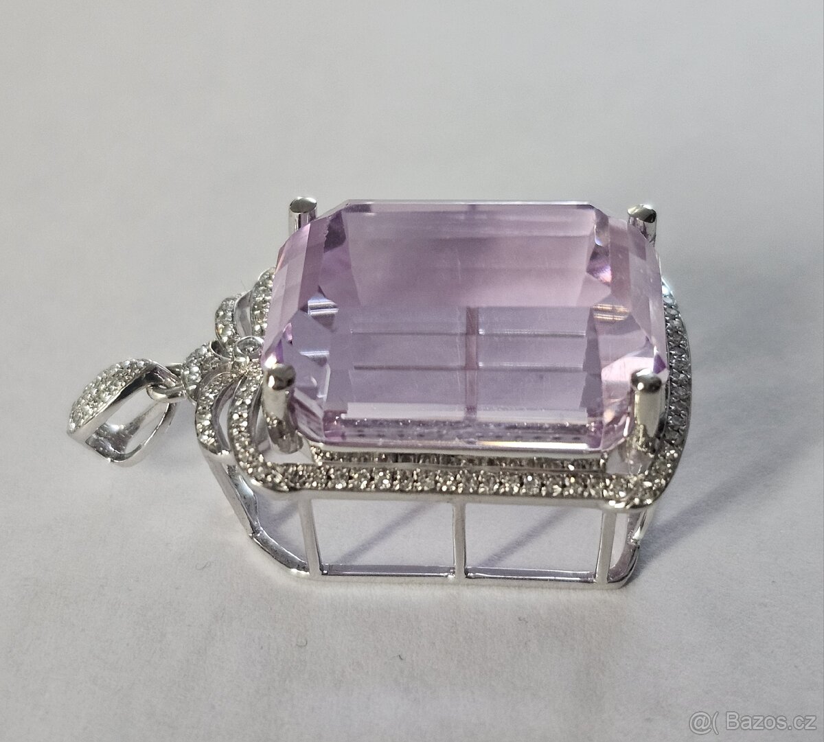 DIAMANTOVÝ PŘÍVĚSEK KUNZIT 36.64ct. NÁDHERNÝ - 4