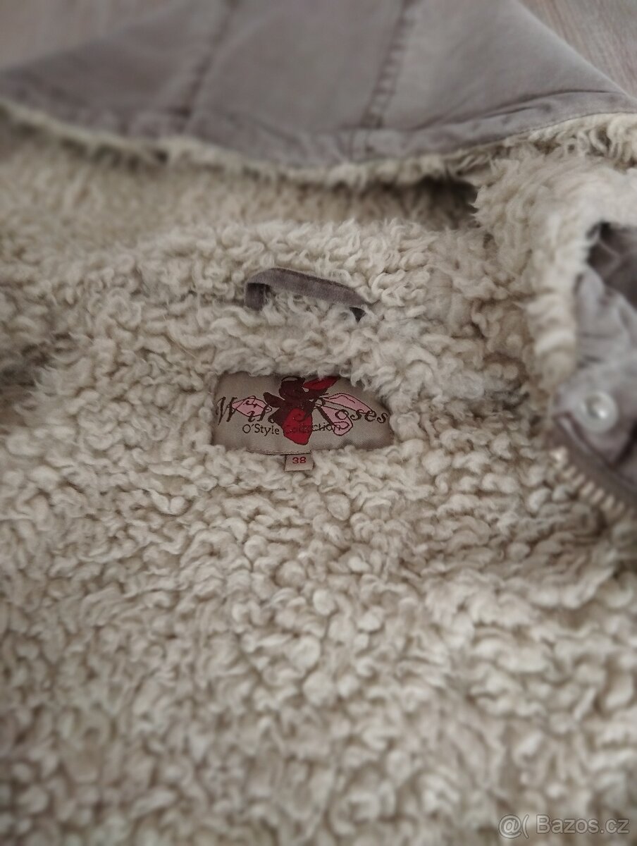 Dámská bunda, kabát NOVÝ, vel. 38, barva hnědo-šedá - 4