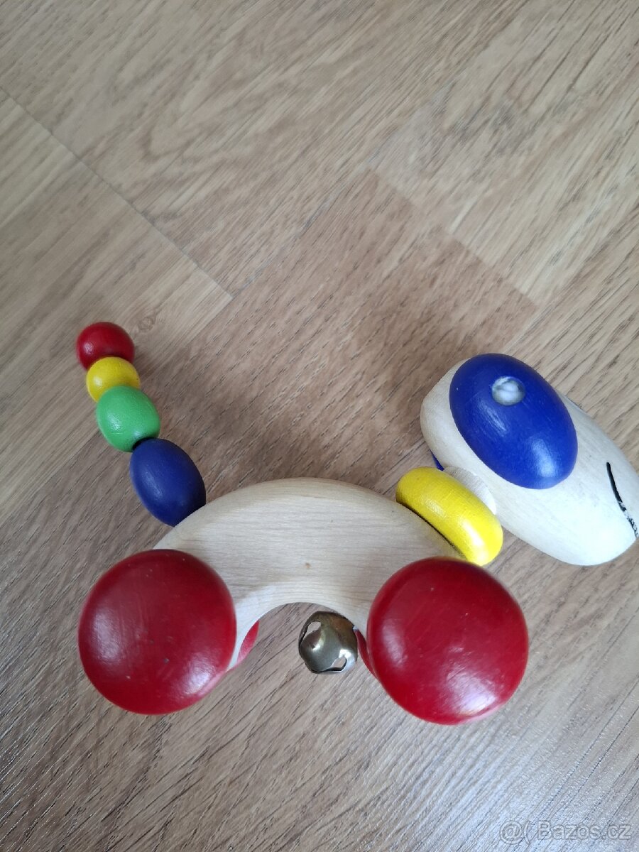 Dřevěný pejsek s rolničkou Detoa - 4