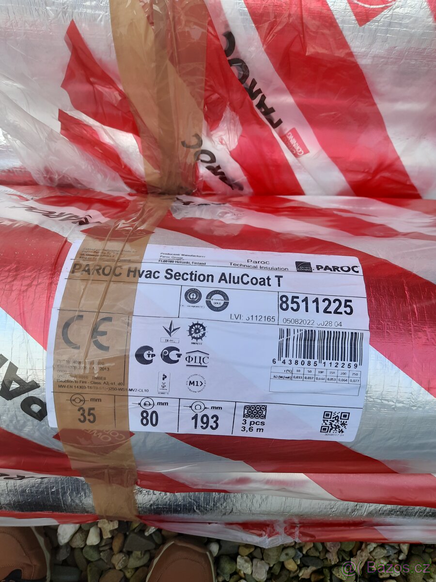 Technická izolace PAROC HVAC Section AluCoat T 35/80 - 4