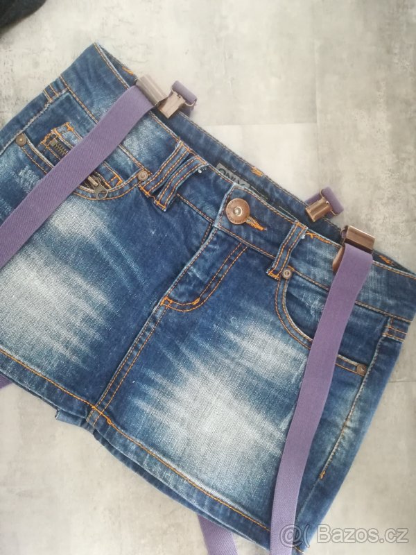 Top a džínová mini sukně Only, vel. xs - 4