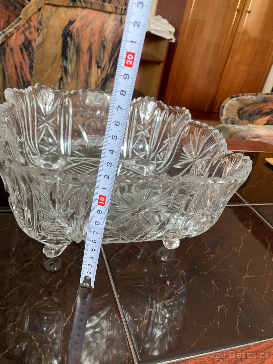 Prodám broušenou mísu na nožičkách - 4